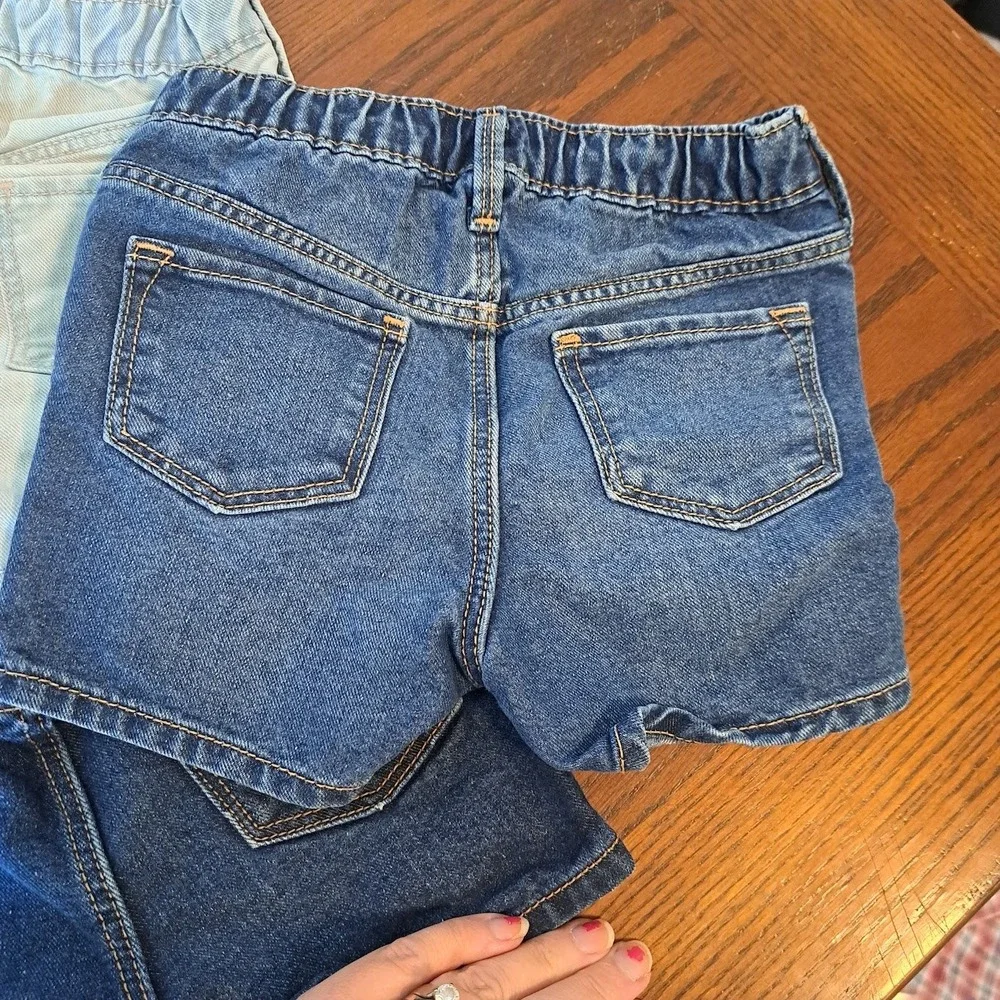 Old Navy Kids 4T Denim Shorts Bundle 3 Pack Light Medium Dark Wash Elastic Waist